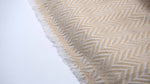 100% Cashmere Chevron Couch Throw Blanket, Moccasin Yellow And White, Adult & Baby, Travel Lap Blanket, Gift Option