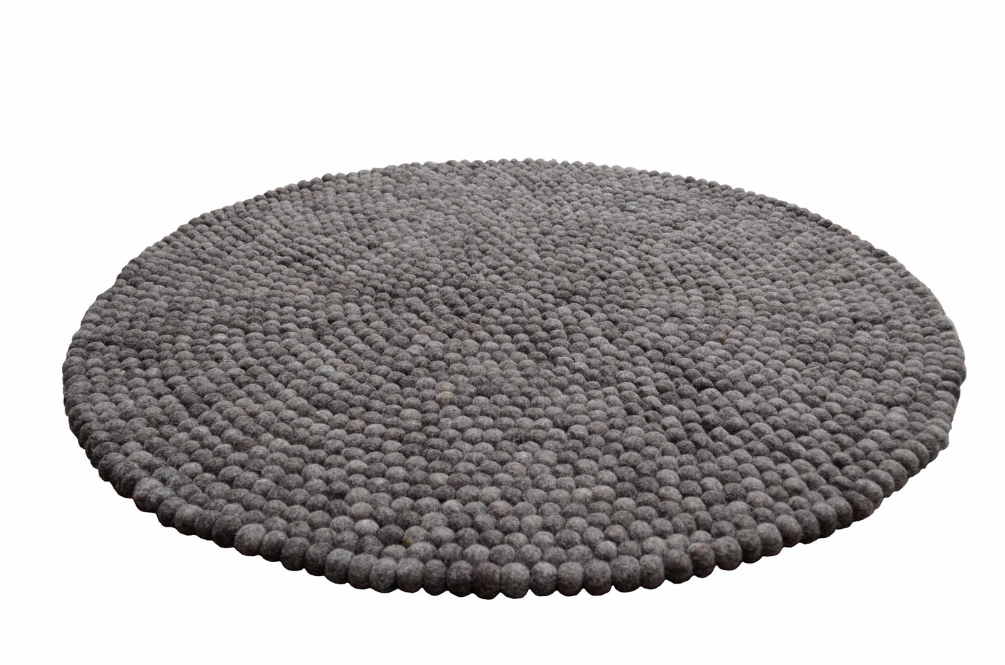 Round Grey Felt Ball Rug