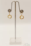 CIRCULAR WIRE WRAPPED PEARL DROP EARRING