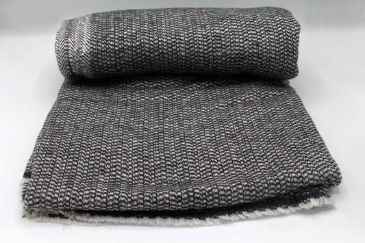 Classic Black & White Check Cashmere Blanket