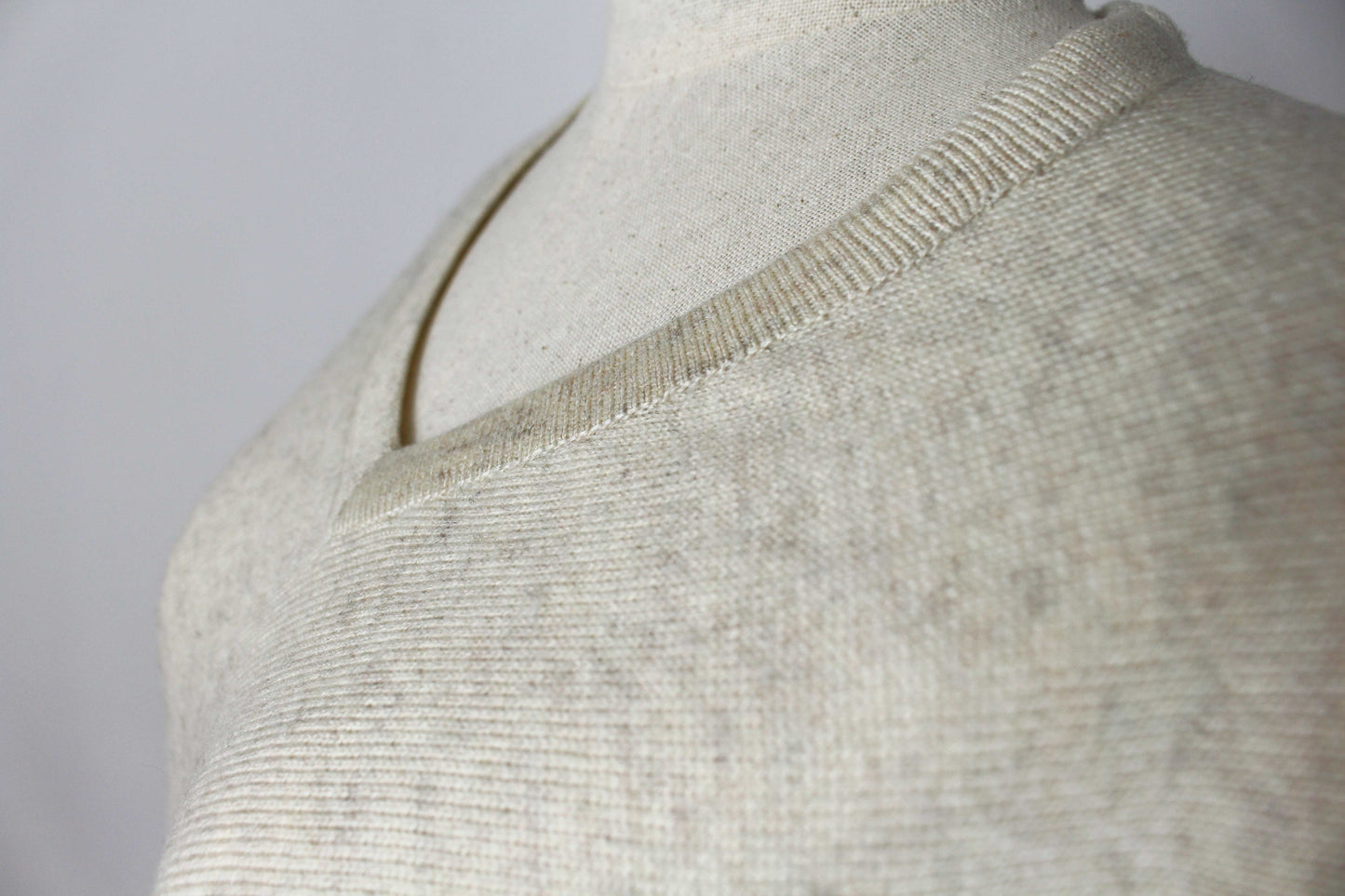 100% Cashmere Bottom Striped Off White Women's Poncho