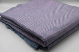 100% Cashmere Chevron Couch Throw, Pink And Steel Blue, Adult & Baby, Travel Lap Blanket, Gift Option
