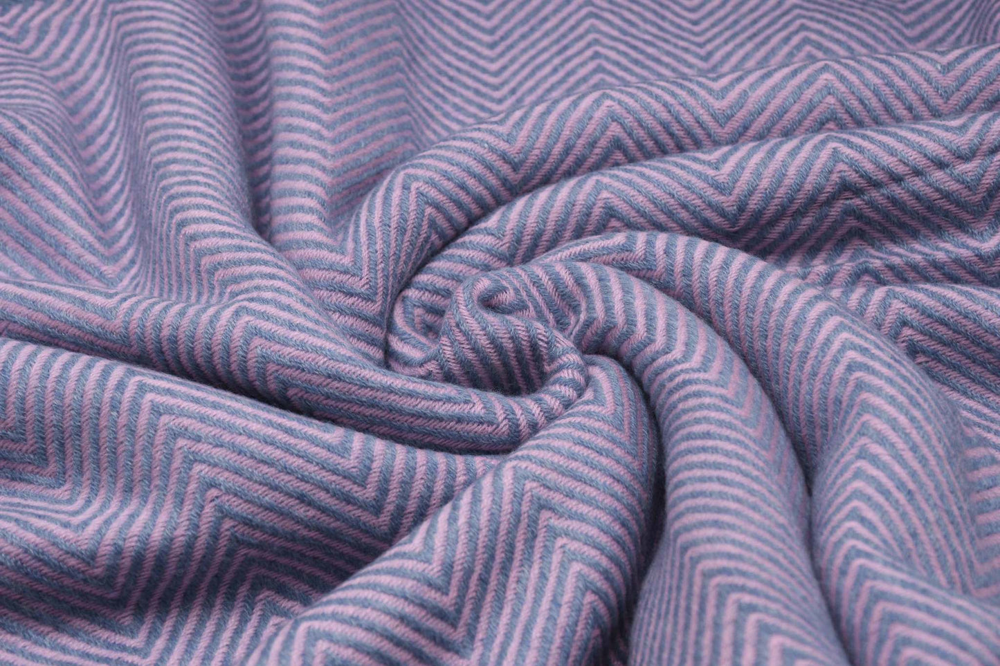 100% Cashmere Chevron Couch Throw, Pink And Steel Blue, Adult & Baby, Travel Lap Blanket, Gift Option