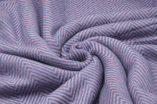 100% Cashmere Chevron Couch Throw, Pink And Steel Blue, Adult & Baby, Travel Lap Blanket, Gift Option