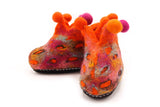 Orange Hand Felted Wool Baby Booties kids shoes