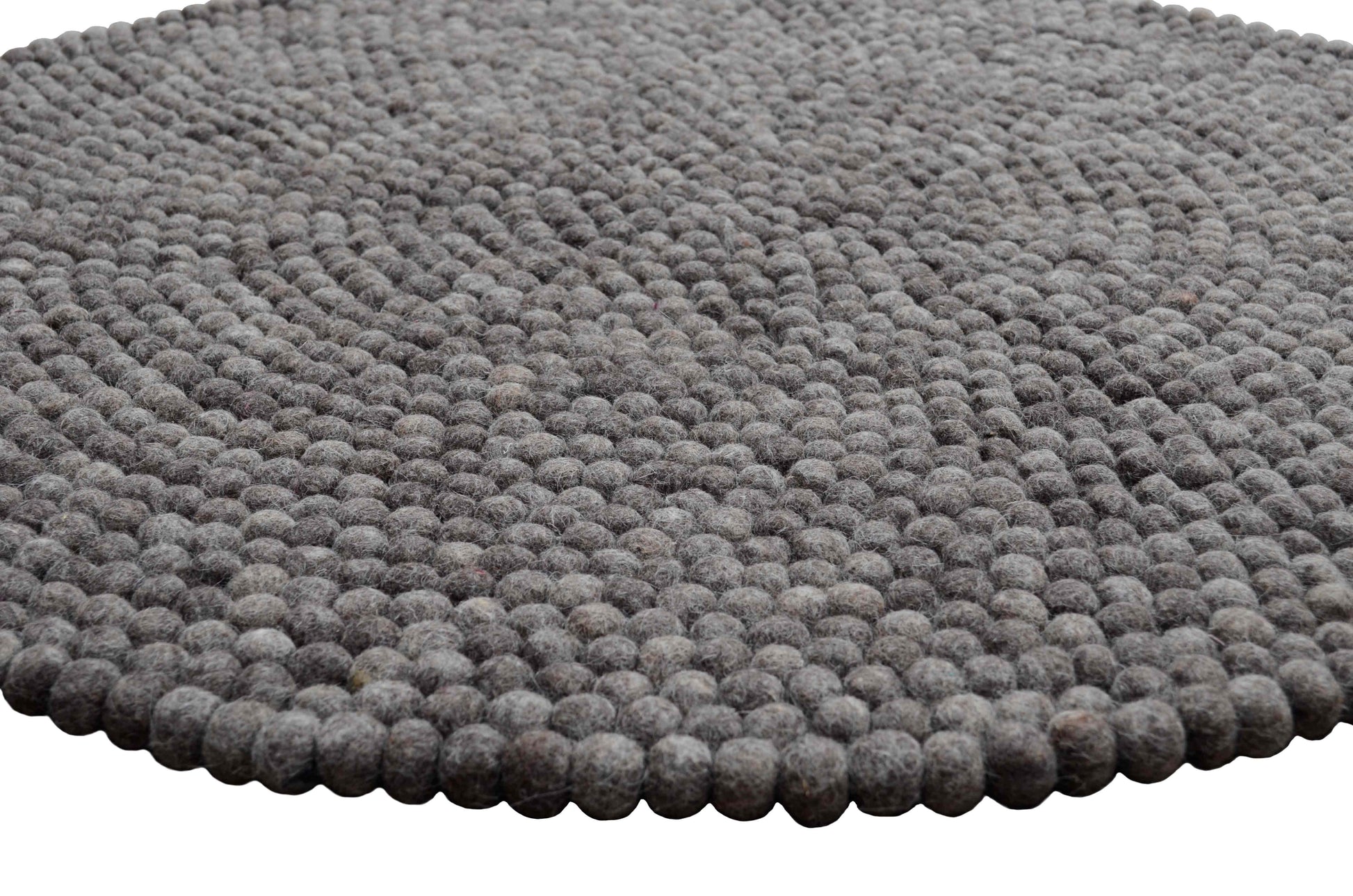 Round Grey Felt Ball Rug
