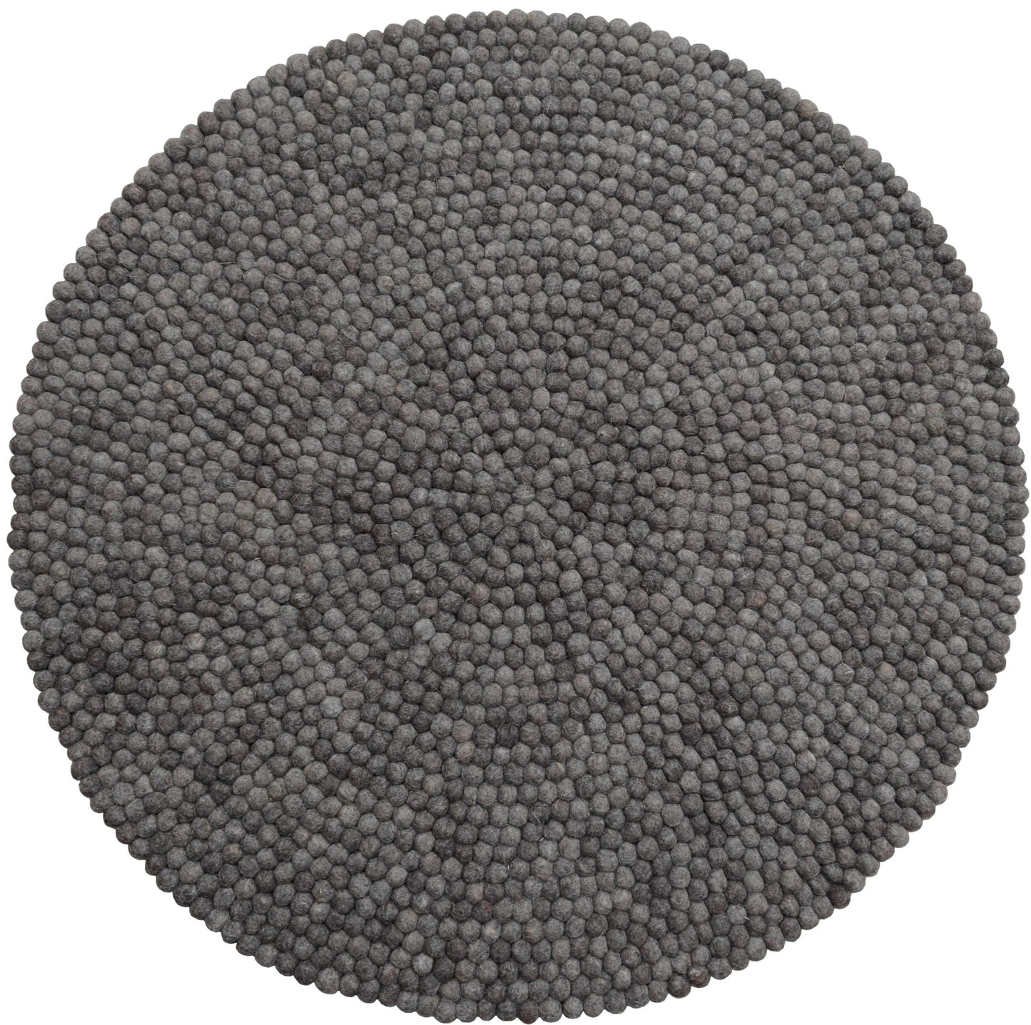 Round Grey Felt Ball Rug