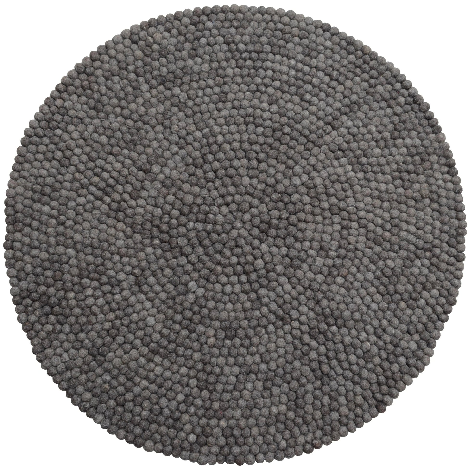 Round Grey Felt Ball Rug