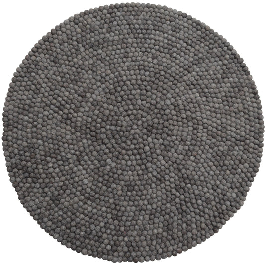 Round Grey Felt Ball Rug