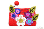 FIVE COLORFUL FLOWERS HAND PURSE / COIN PURSE