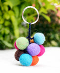 Colorful Felt Wool Balls Key Ring / Key Chain