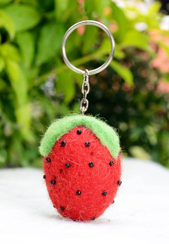 Sweet Strawberry Keyring