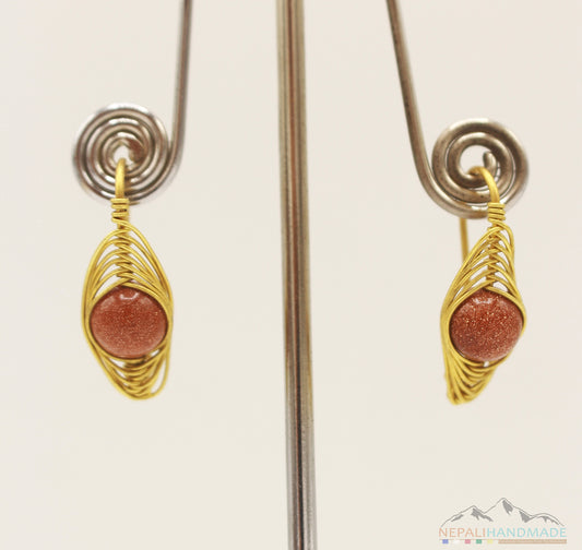 SAPPHIRE UNIVERSE WIRE ART DROP EARRING