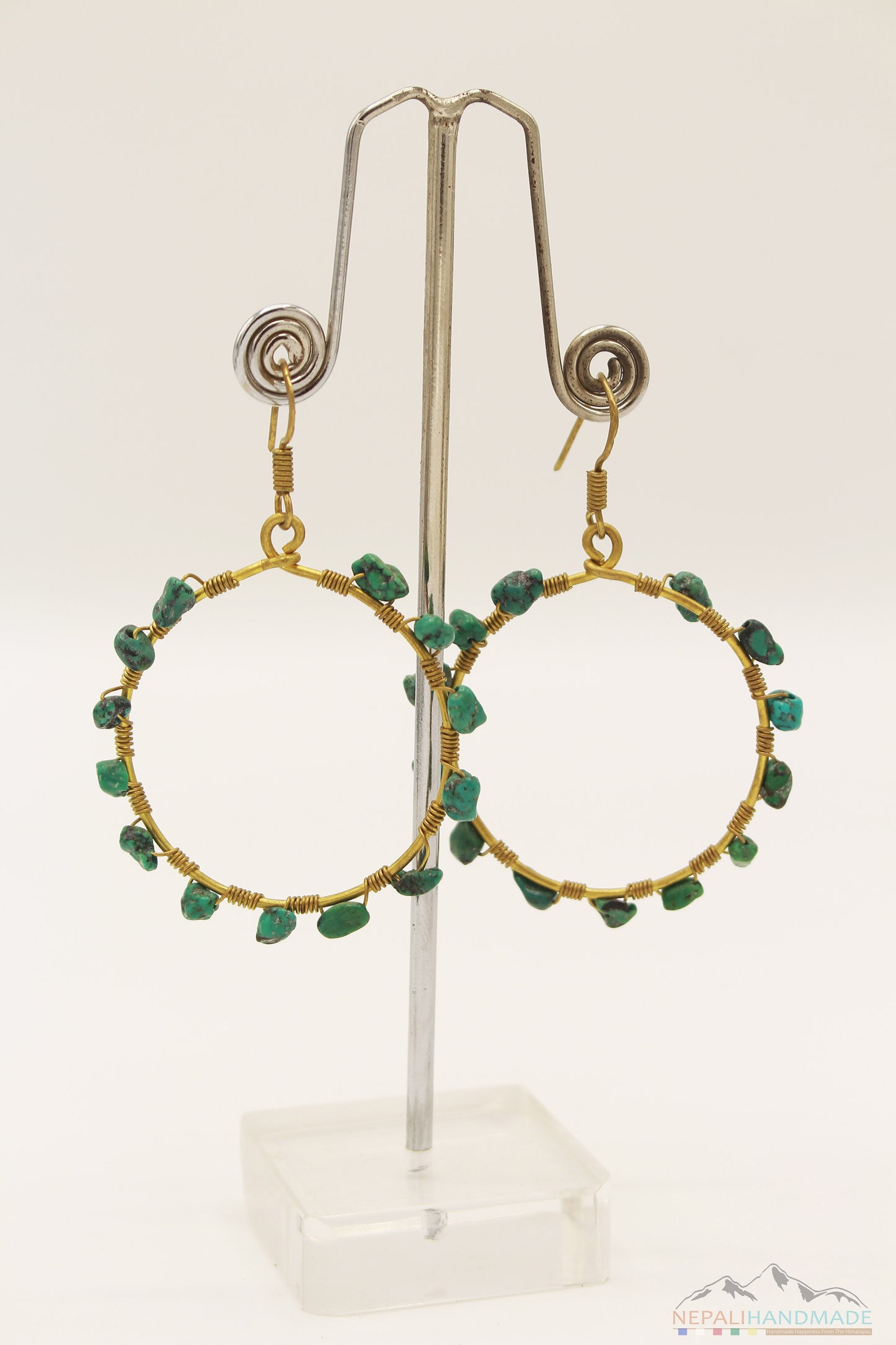 TURQUOISE EMBEDDED DANGLE EARRING