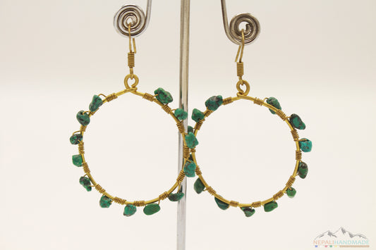 TURQUOISE EMBEDDED DANGLE EARRING