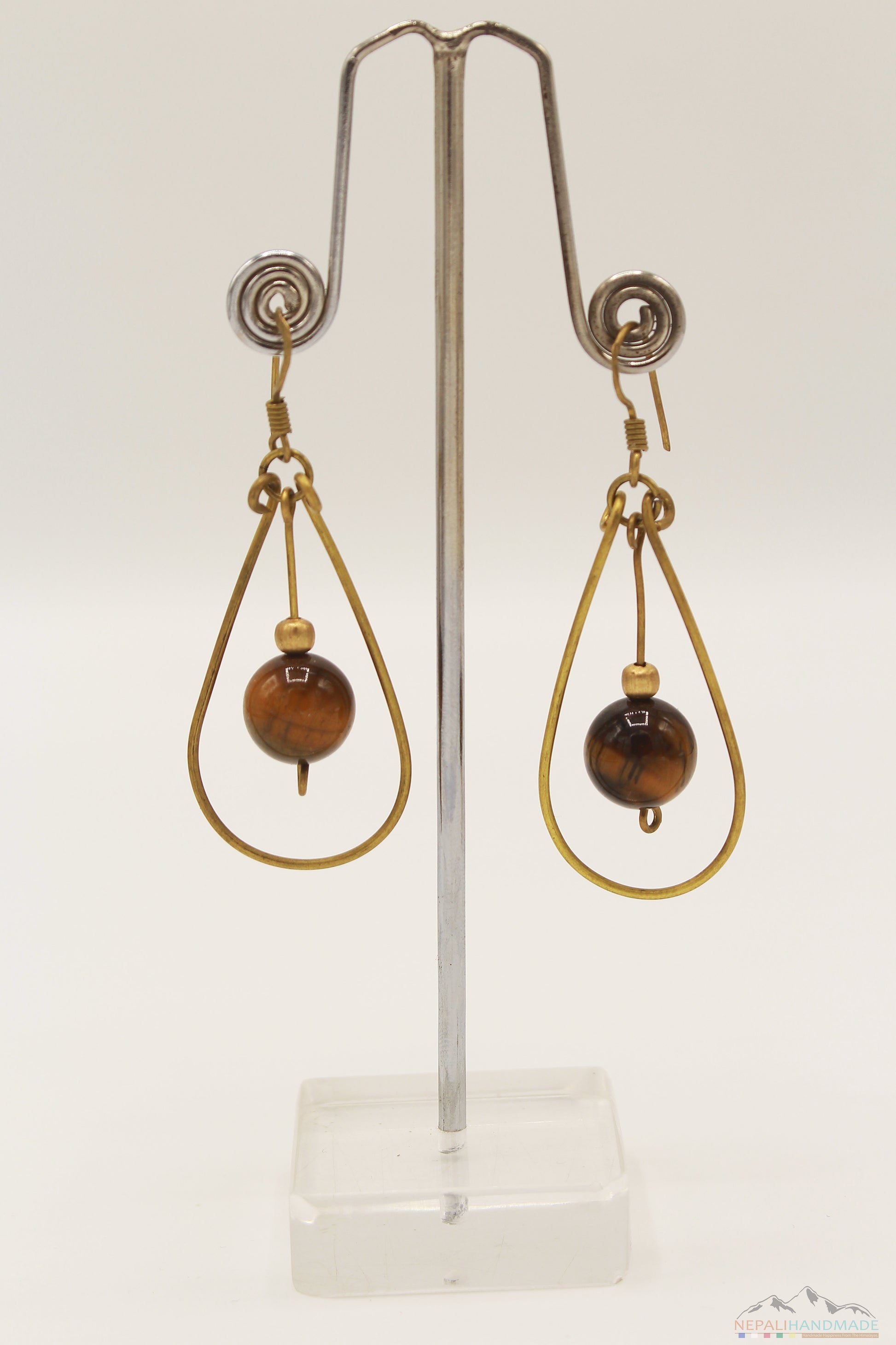 DROPLET WITH BROWN CRYSTAL EARRING