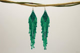Sea green Glass Beads Rhombus Chandelier Earring for Women