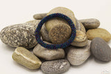 Blue Chrome Glass Beads Roll On Bracelet