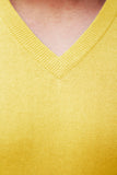 Men's Yellow Cashmere V-Neck Pullover Sweater