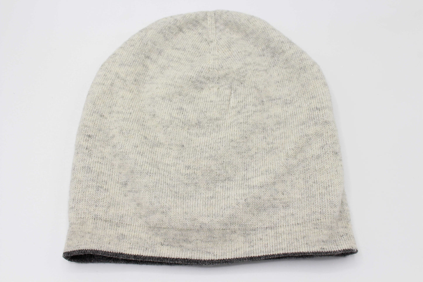 Double Sided White And Dark Gray Unisex 100% Cashmere Cap