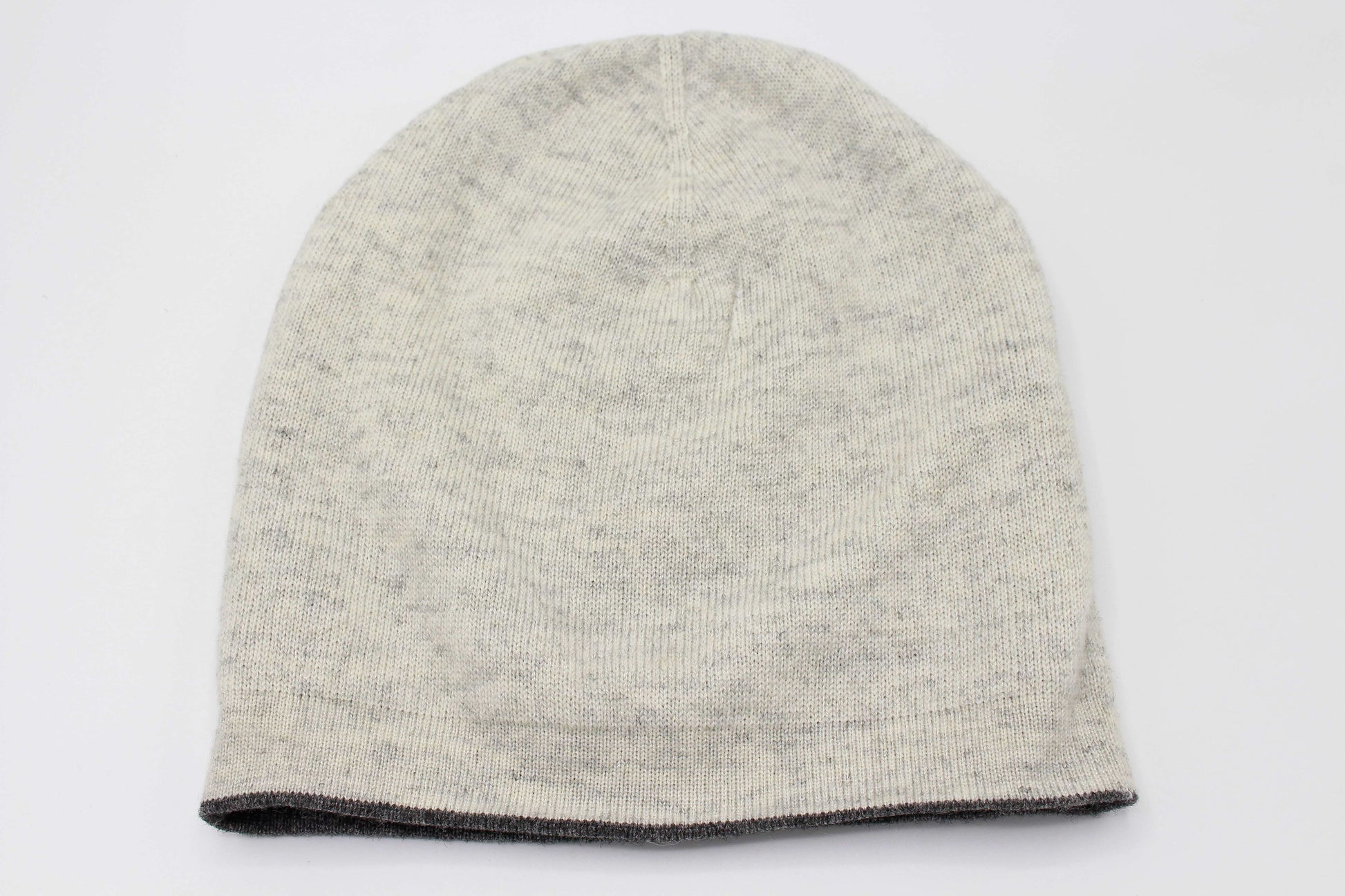 Double Sided White And Dark Gray Unisex 100% Cashmere Cap