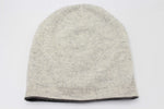 Double Sided White And Dark Gray Unisex 100% Cashmere Cap