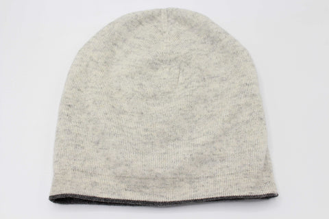 Double Sided Dark Gray And White Unisex 100% Cashmere Cap
