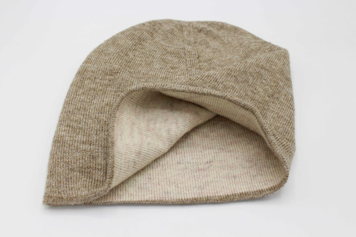 Double Sided Blurrywood  Brown And Gray 100% Cashmere Cap/Beanie