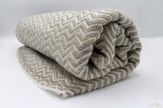 Tan Brown Chevron Cashmere Blanket