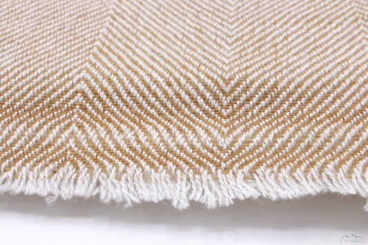 Blurywood Brown Herringbone Cashmere Blanket