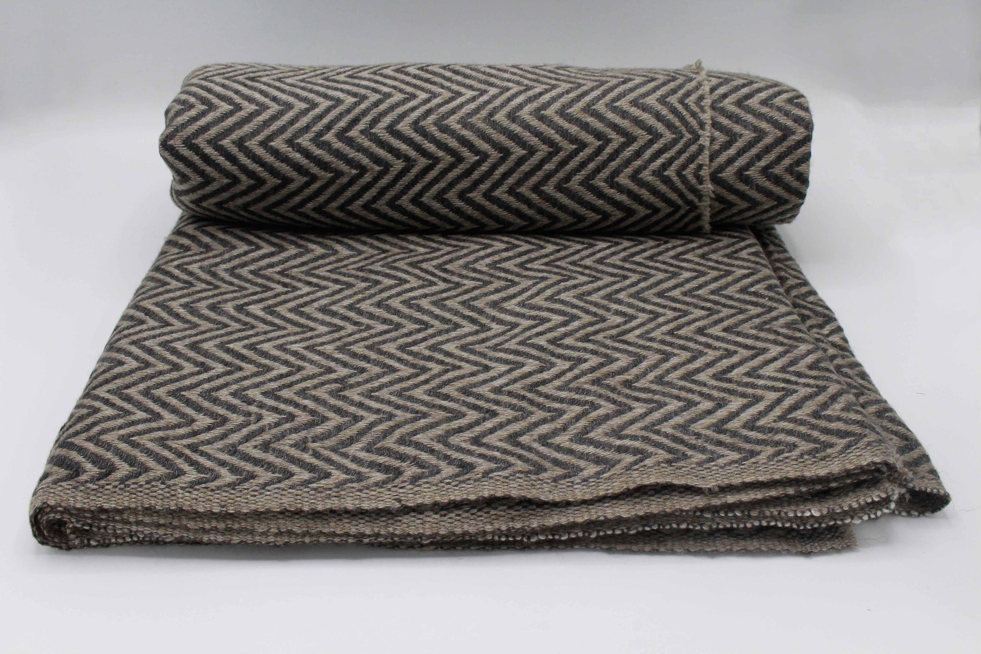 Dark Brown & Black Chevron Cashmere Blanket