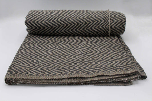 Dark Brown & Black Chevron Cashmere Blanket