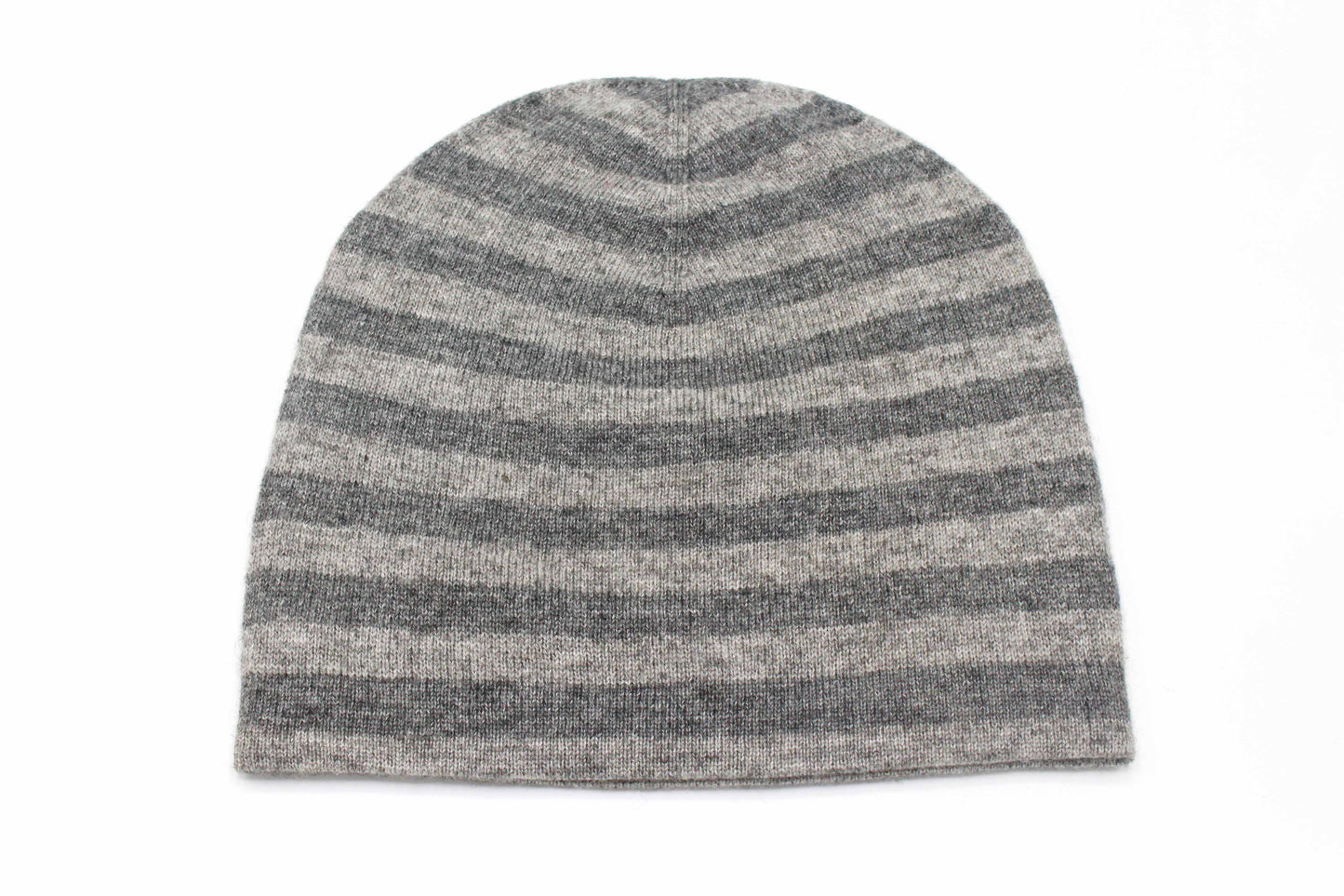 Double Sided Gray & Brown Stripe Unisex Cashmere Cap/Beanie
