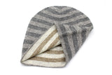 Double Sided Gray & Brown Stripe Unisex Cashmere Cap/Beanie