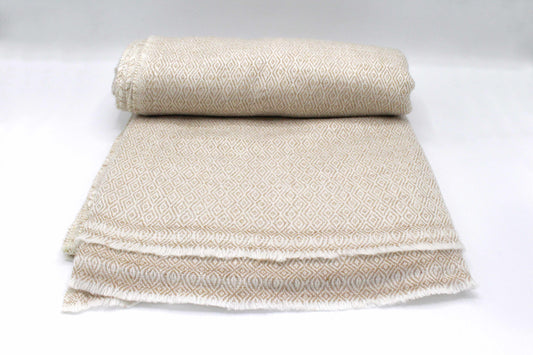 Bisque Brown Diamond Pattern Cashmere Blanket