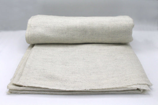 Off White Chevron Pattern Cashmere Blanket