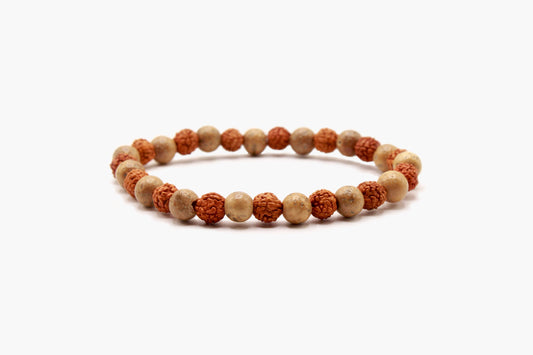 6mm Rudraksha And Lotus Seeds Bracelet