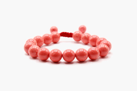 Pink Coral Stone Beads Bracelet