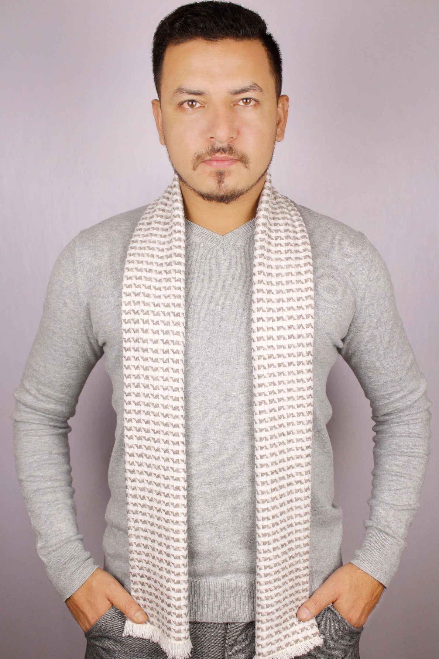 100% Premium Cashmere Brown Brick Scarf/Muffler