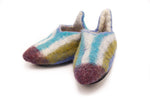 Striped And Pointed Hand Felted Wool Baby Booties