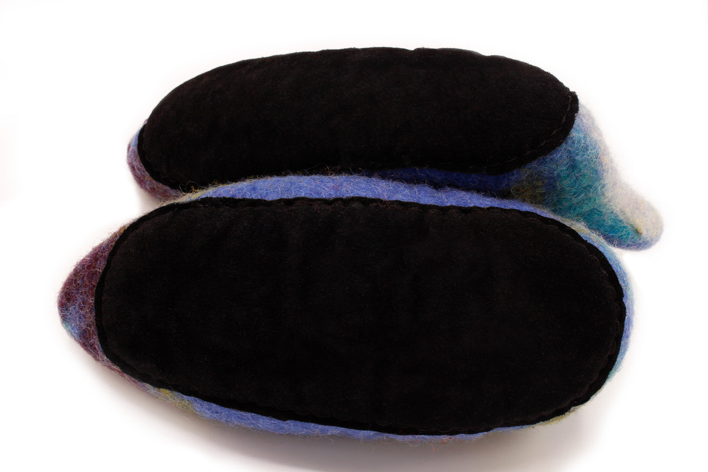 Striped And Pointed Hand Felted Wool Baby Booties