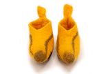 Brilliant Yellow Pointed Hand Felted Wool Baby Booties