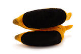 Brilliant Yellow Pointed Hand Felted Wool Baby Booties