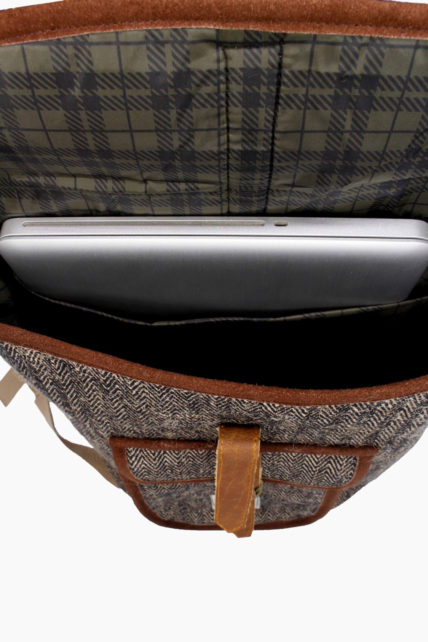 Brown Herringbone Unisex Hemp Backpack
