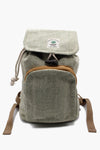 Dark Sea Green Herringbone Unisex Hemp Backpack