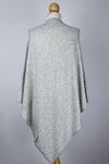 100% Cashmere Light Gray Poncho For Women