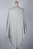 100% Cashmere Light Gray Poncho For Women