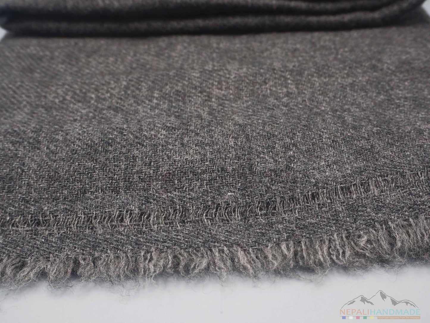 100% Cashmere Dark Grainy Gray Pashmina Shawl/Scarf